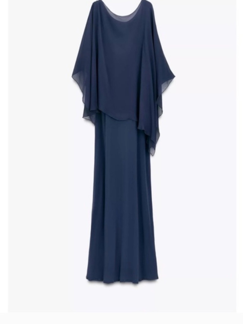 Zara Navy Blue Layered Maxi Dress - Picture 2 of 3